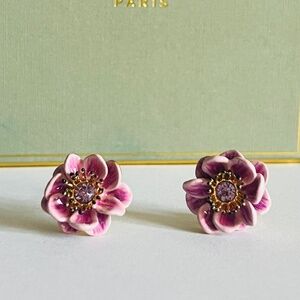 Purple anemone earrings